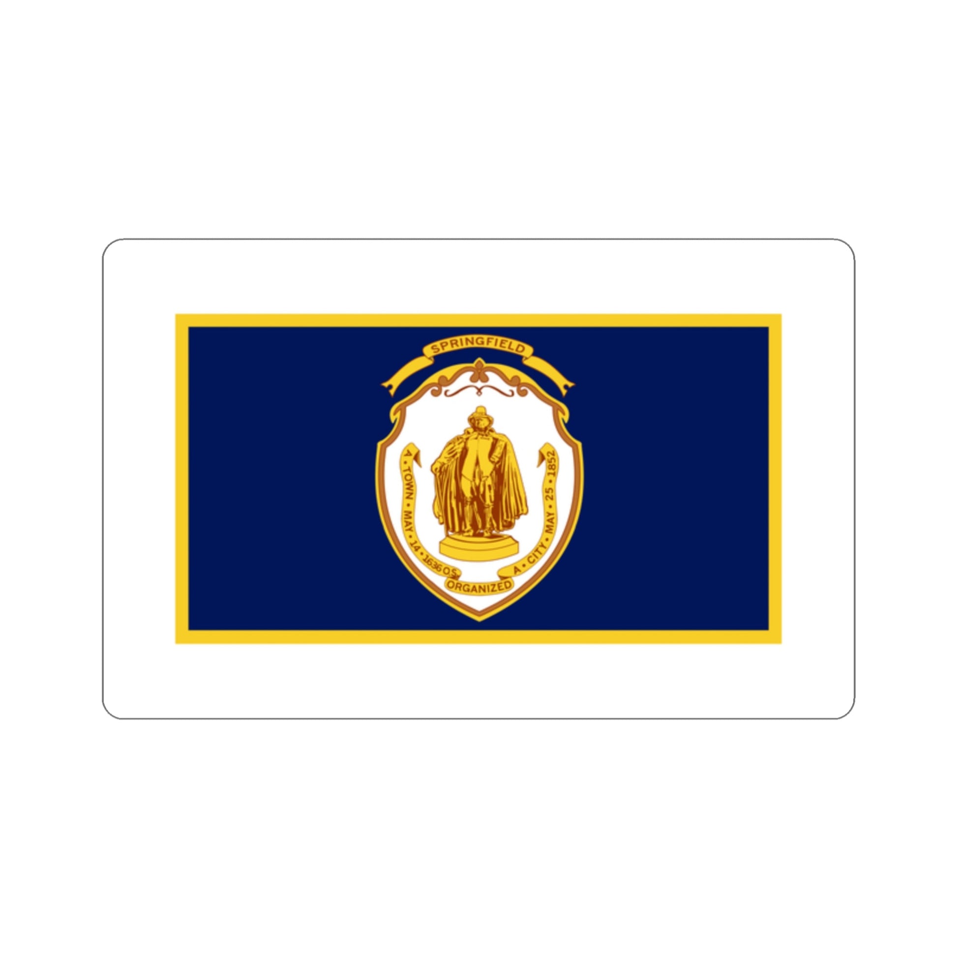 Flag of Springfield Massachusetts USA STICKER Vinyl Die-Cut Decal-2 Inch-The Sticker Space