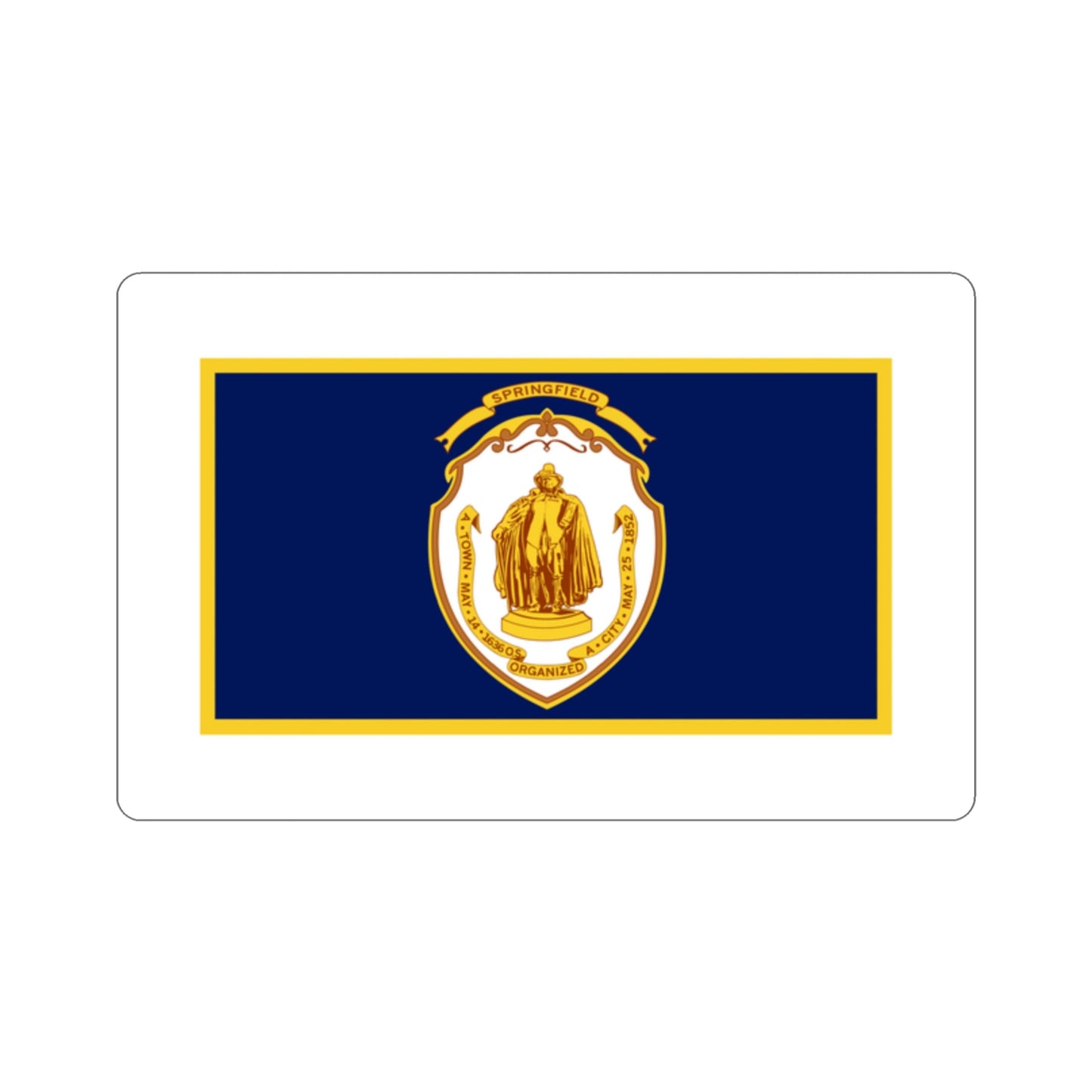 Flag of Springfield Massachusetts USA STICKER Vinyl Die-Cut Decal-2 Inch-The Sticker Space