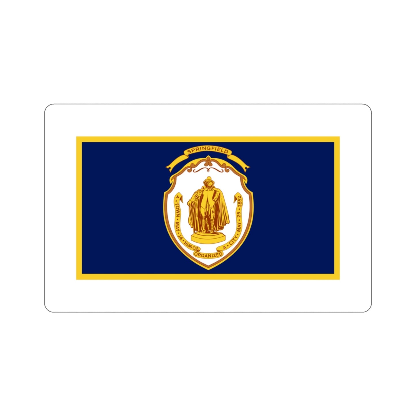 Flag of Springfield Massachusetts USA STICKER Vinyl Die-Cut Decal-3 Inch-The Sticker Space