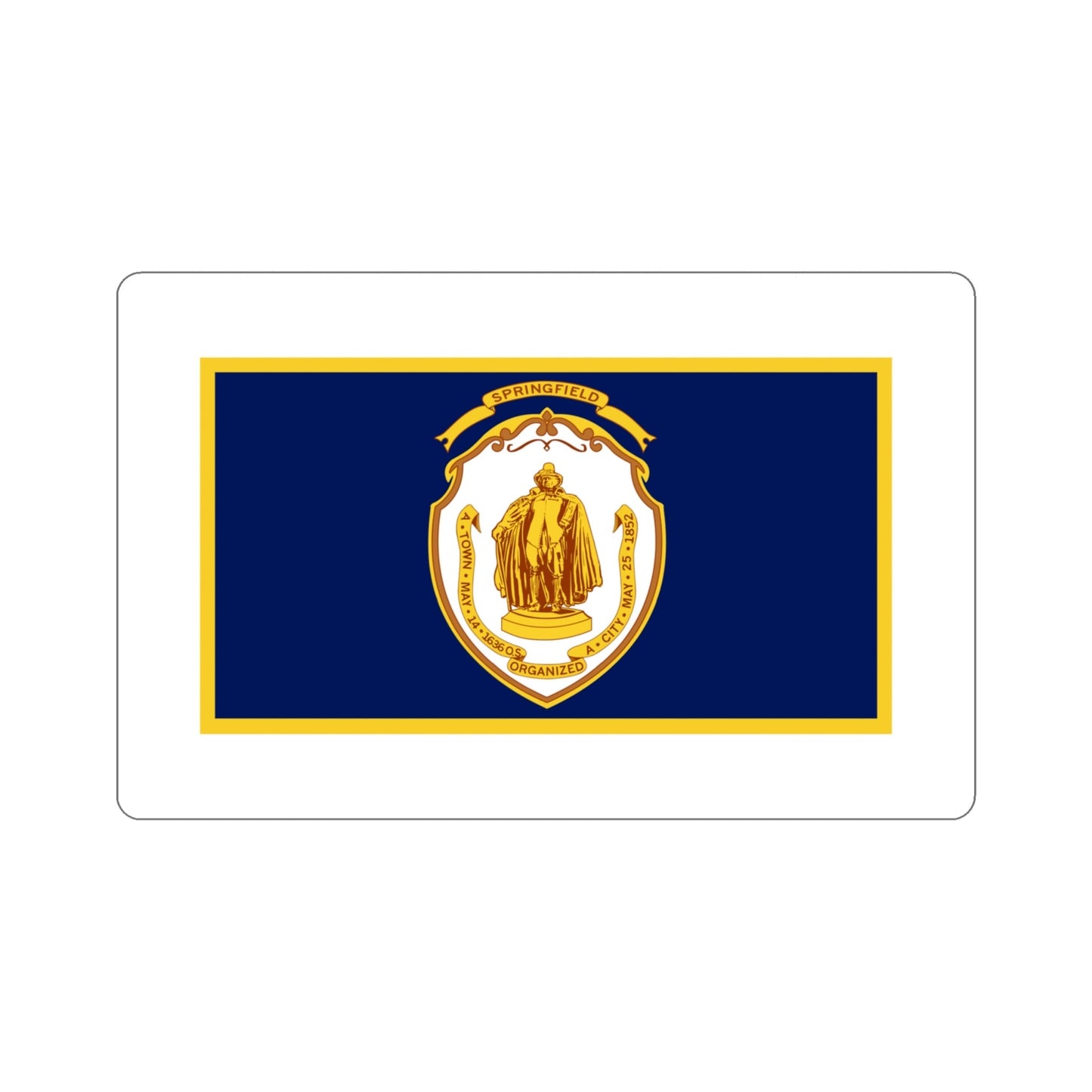 Flag of Springfield Massachusetts USA STICKER Vinyl Die-Cut Decal-4 Inch-The Sticker Space