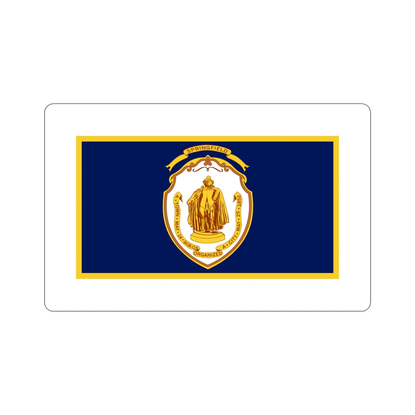 Flag of Springfield Massachusetts USA STICKER Vinyl Die-Cut Decal-5 Inch-The Sticker Space