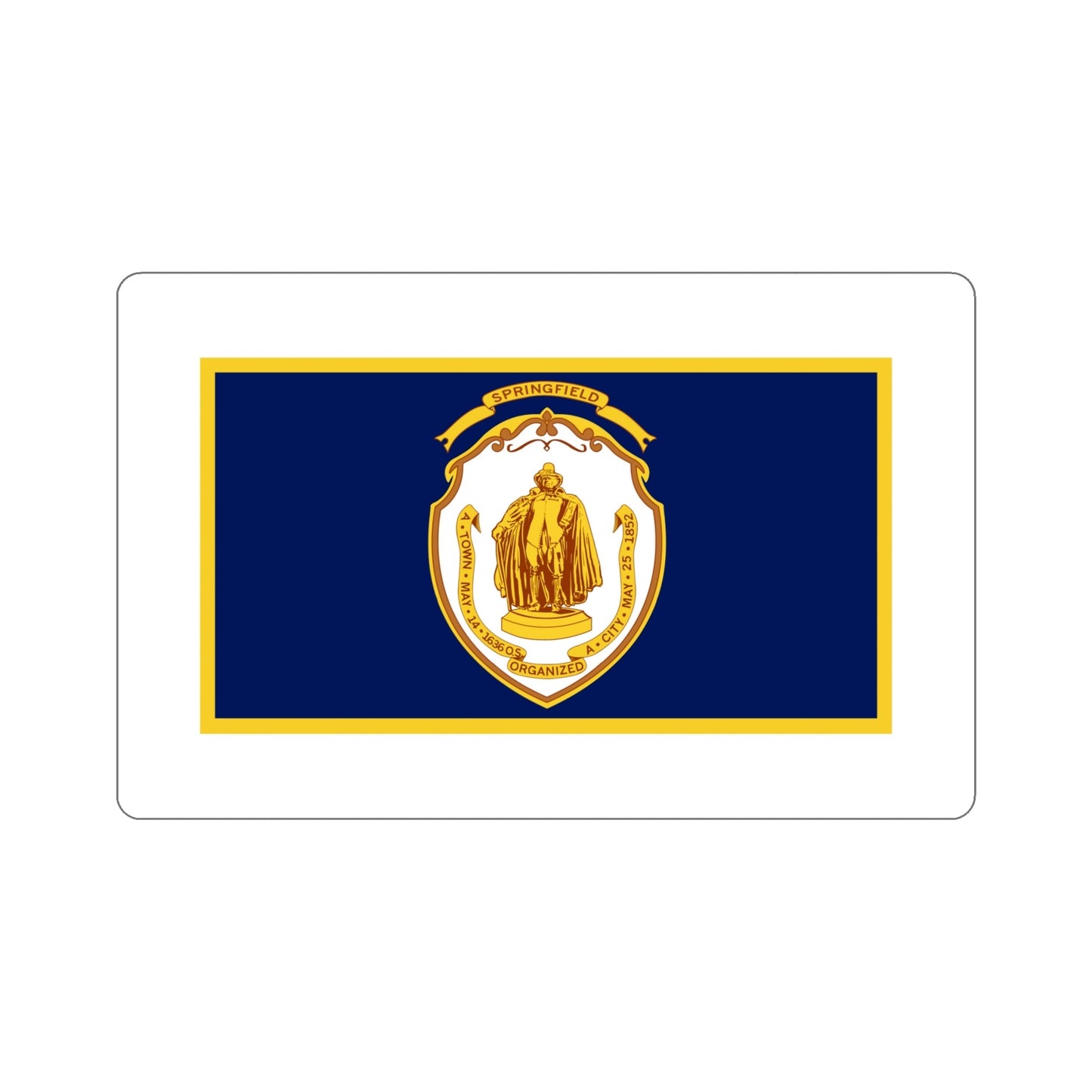 Flag of Springfield Massachusetts USA STICKER Vinyl Die-Cut Decal-6 Inch-The Sticker Space