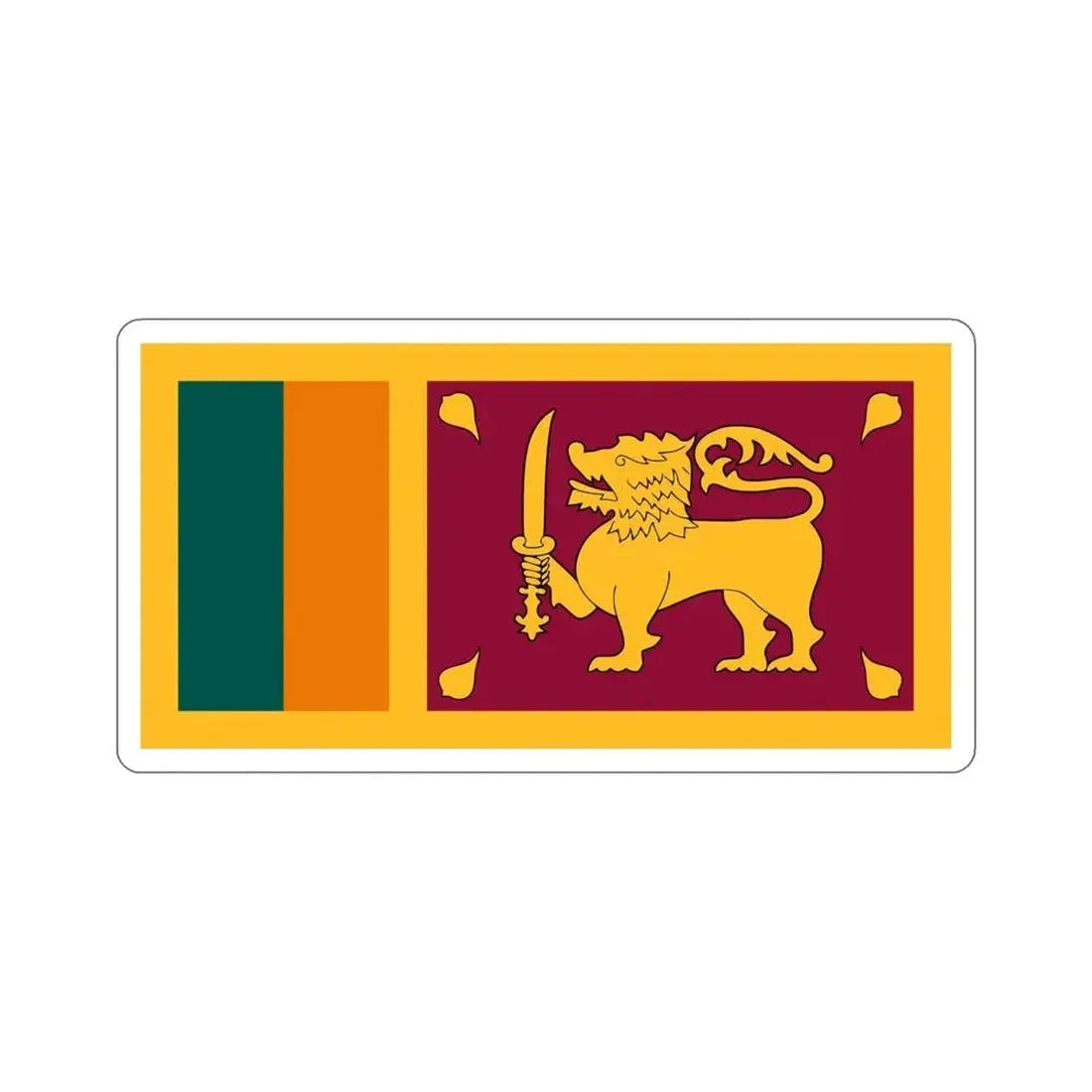 Flag of Sri Lanka STICKER Vinyl Die-Cut Decal 5 Inch - The Sticker Space