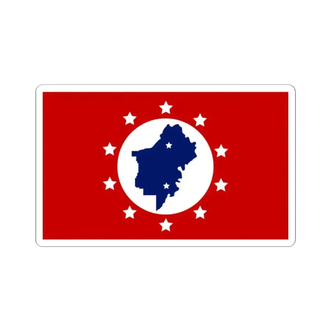 Flag of St. Clair County Alabama (United States) STICKER Vinyl Kiss-Cut Decal 2 Inch White - The Sticker Space
