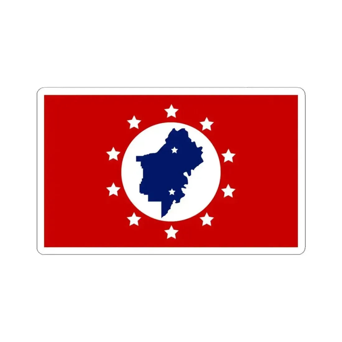 Flag of St. Clair County Alabama (United States) STICKER Vinyl Kiss-Cut Decal 4 Inch White - The Sticker Space