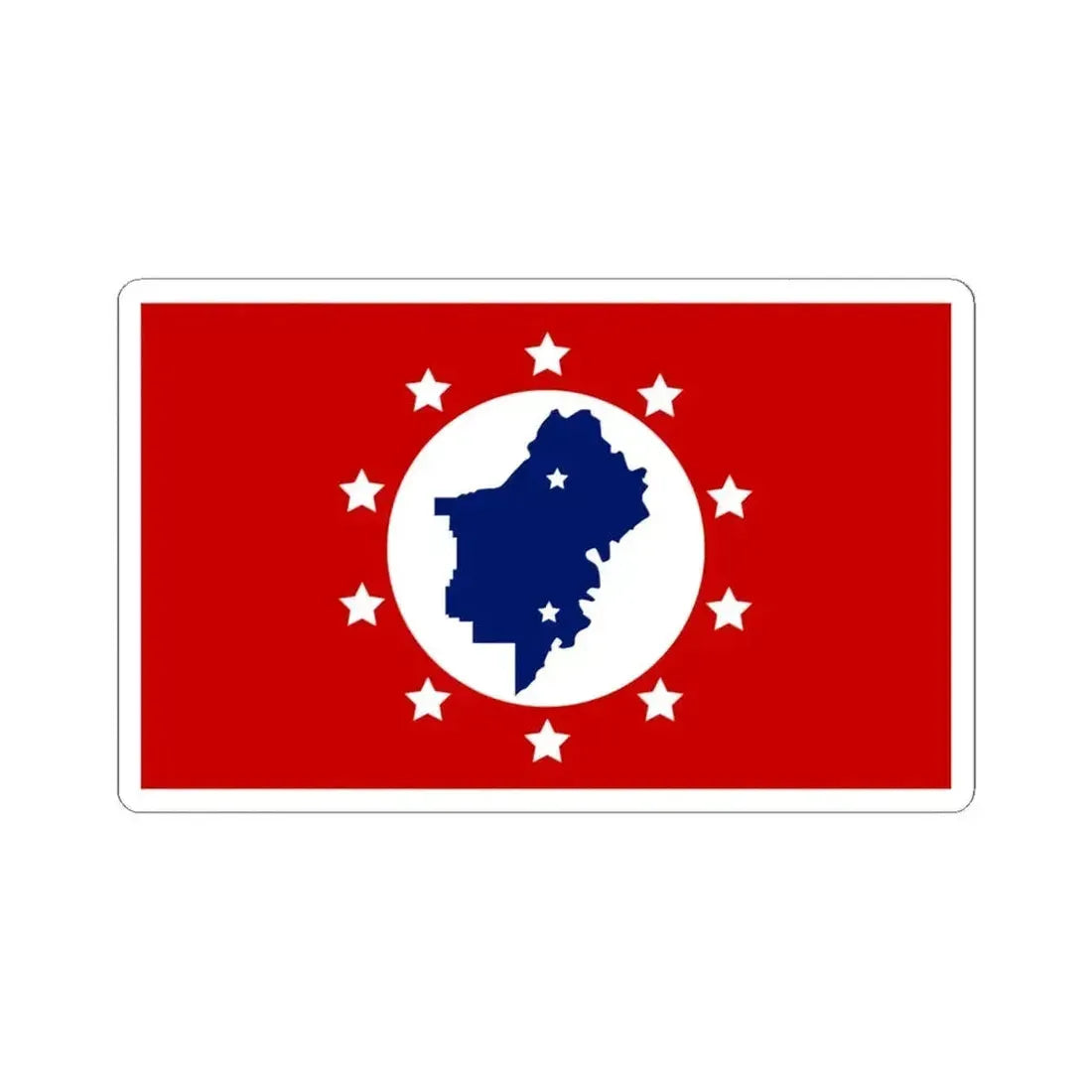 Flag of St. Clair County Alabama (United States) STICKER Vinyl Kiss-Cut Decal 6 Inch White - The Sticker Space