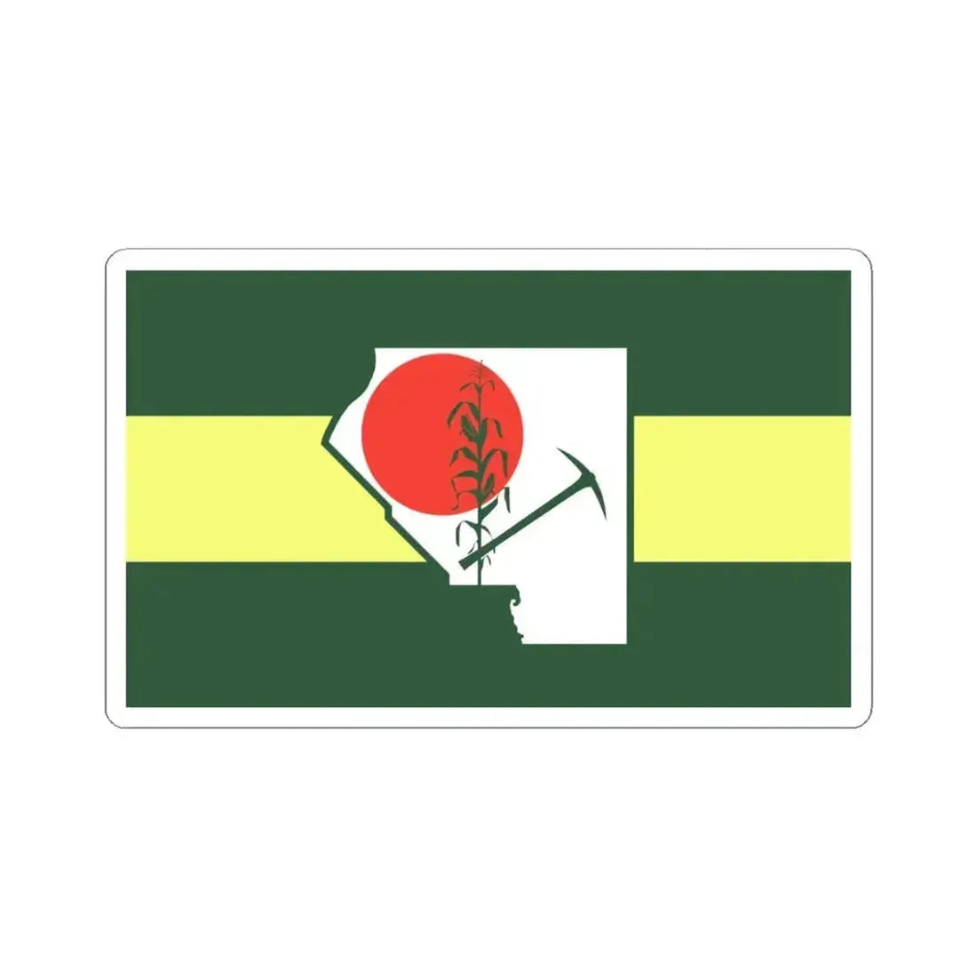 Flag of St. Clair County Illinois (United States) STICKER Vinyl Kiss-Cut Decal 6 Inch White - The Sticker Space