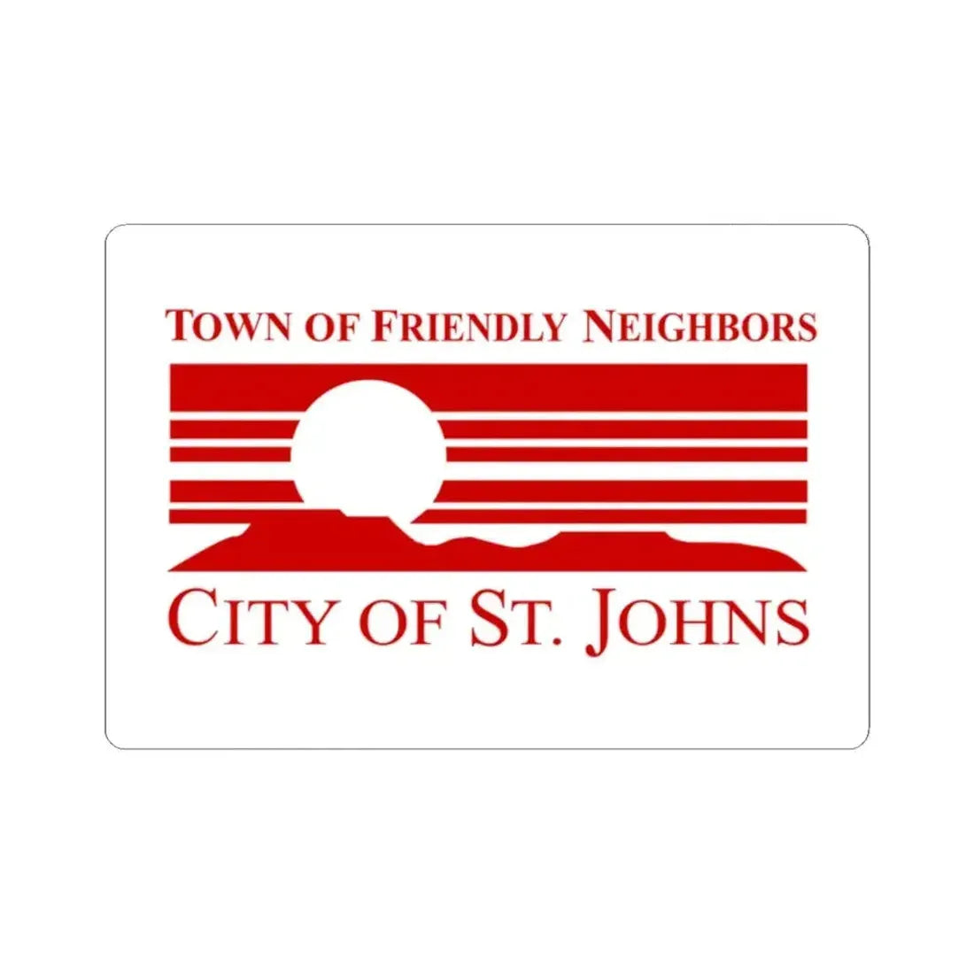 Flag of St. Johns Arizona (United States) STICKER Vinyl Kiss-Cut Decal 2 Inch White - The Sticker Space