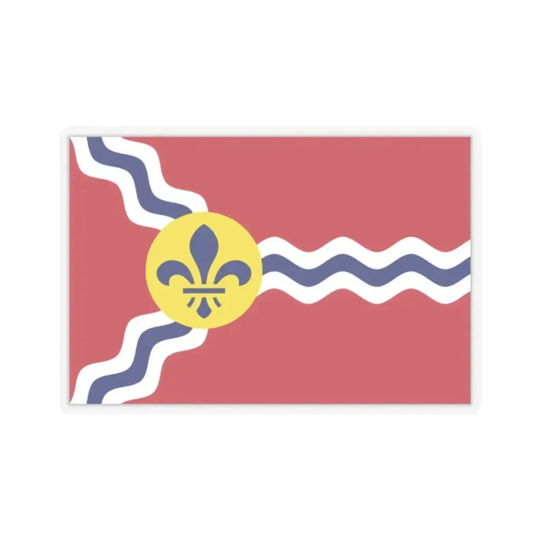 Flag of St. Louis, Missouri - STICKER Vinyl Kiss-Cut Decal 2 Inch Transparent - The Sticker Space