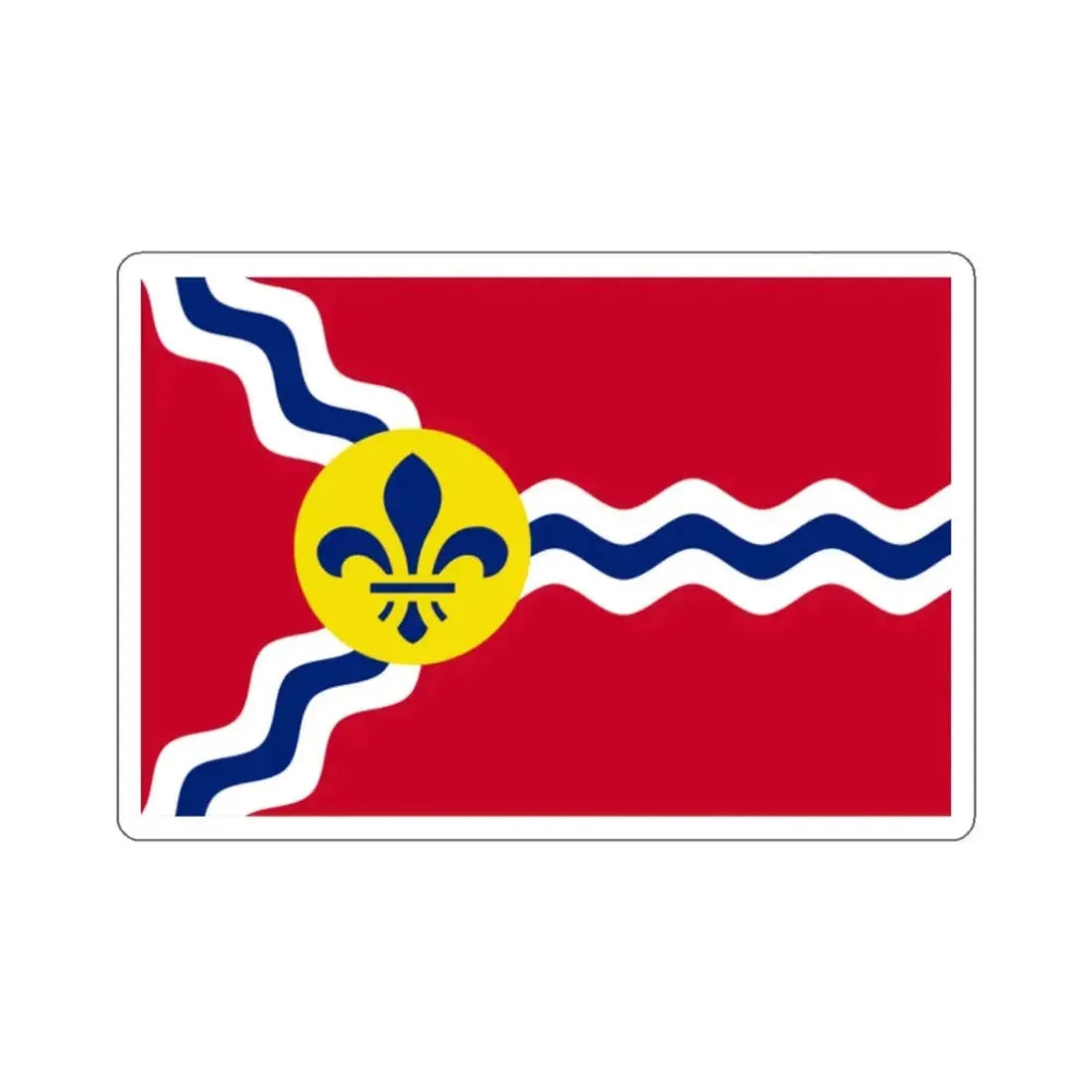 Flag of St. Louis, Missouri - STICKER Vinyl Kiss-Cut Decal 2 Inch White - The Sticker Space