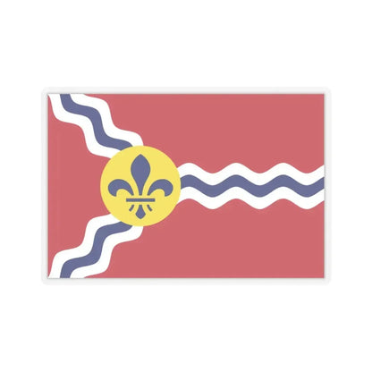Flag of St. Louis, Missouri - STICKER Vinyl Kiss-Cut Decal 3 Inch Transparent - The Sticker Space
