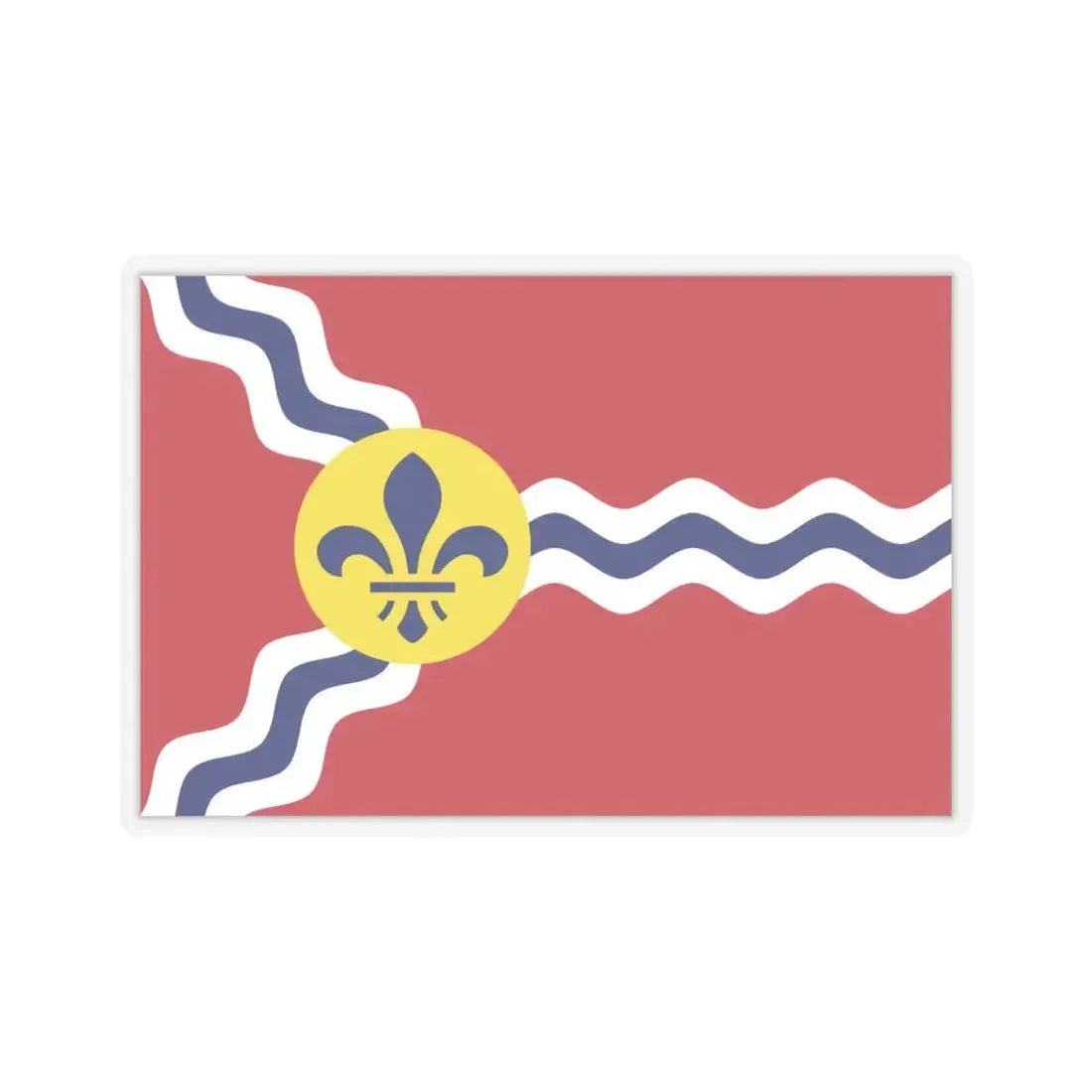 Flag of St. Louis, Missouri - STICKER Vinyl Kiss-Cut Decal 4 Inch Transparent - The Sticker Space