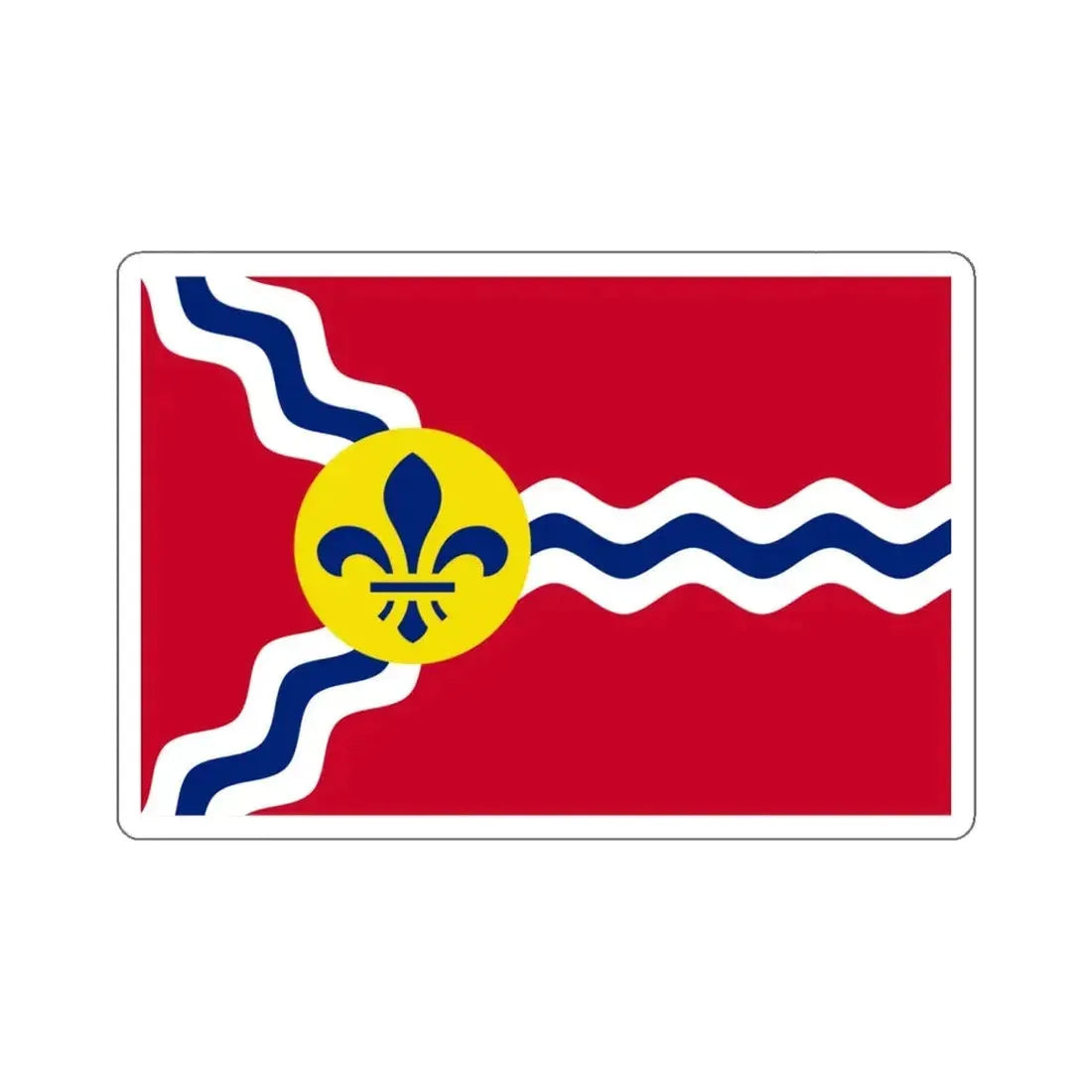 Flag of St. Louis, Missouri - STICKER Vinyl Kiss-Cut Decal 6 Inch White - The Sticker Space