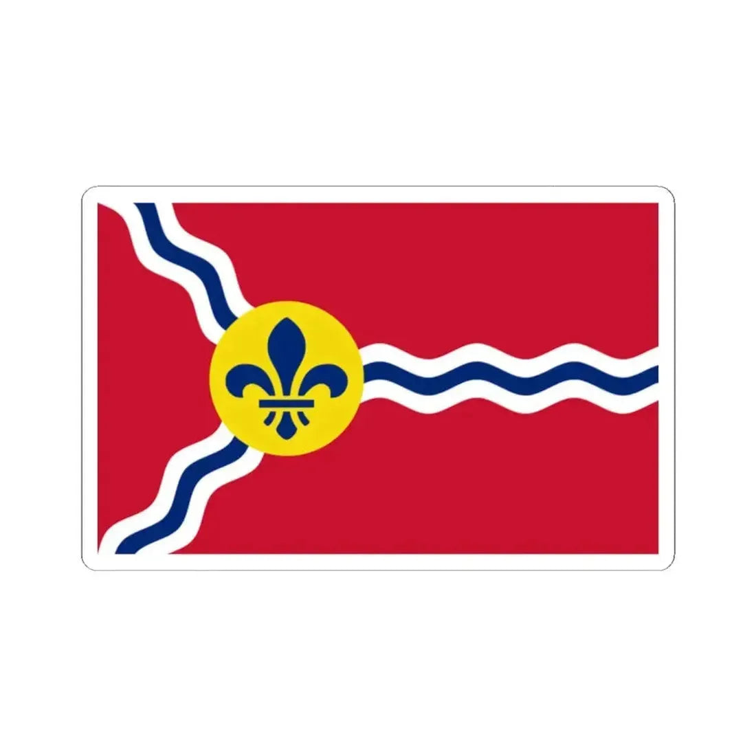 Flag of St. Louis Missouri (United States) STICKER Vinyl Kiss-Cut Decal 2 Inch White - The Sticker Space