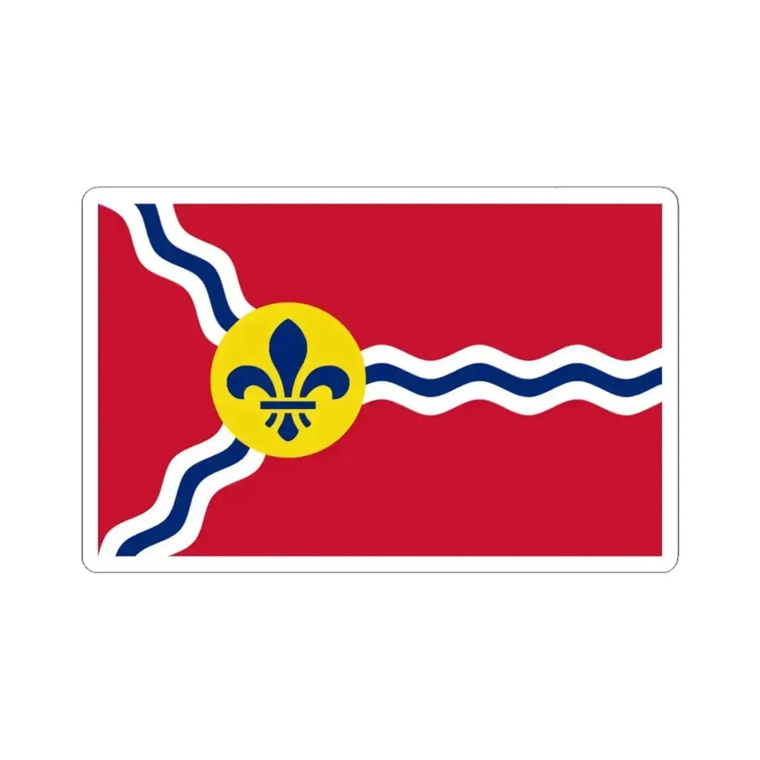 Flag of St. Louis Missouri (United States) STICKER Vinyl Kiss-Cut Decal 3 Inch White - The Sticker Space