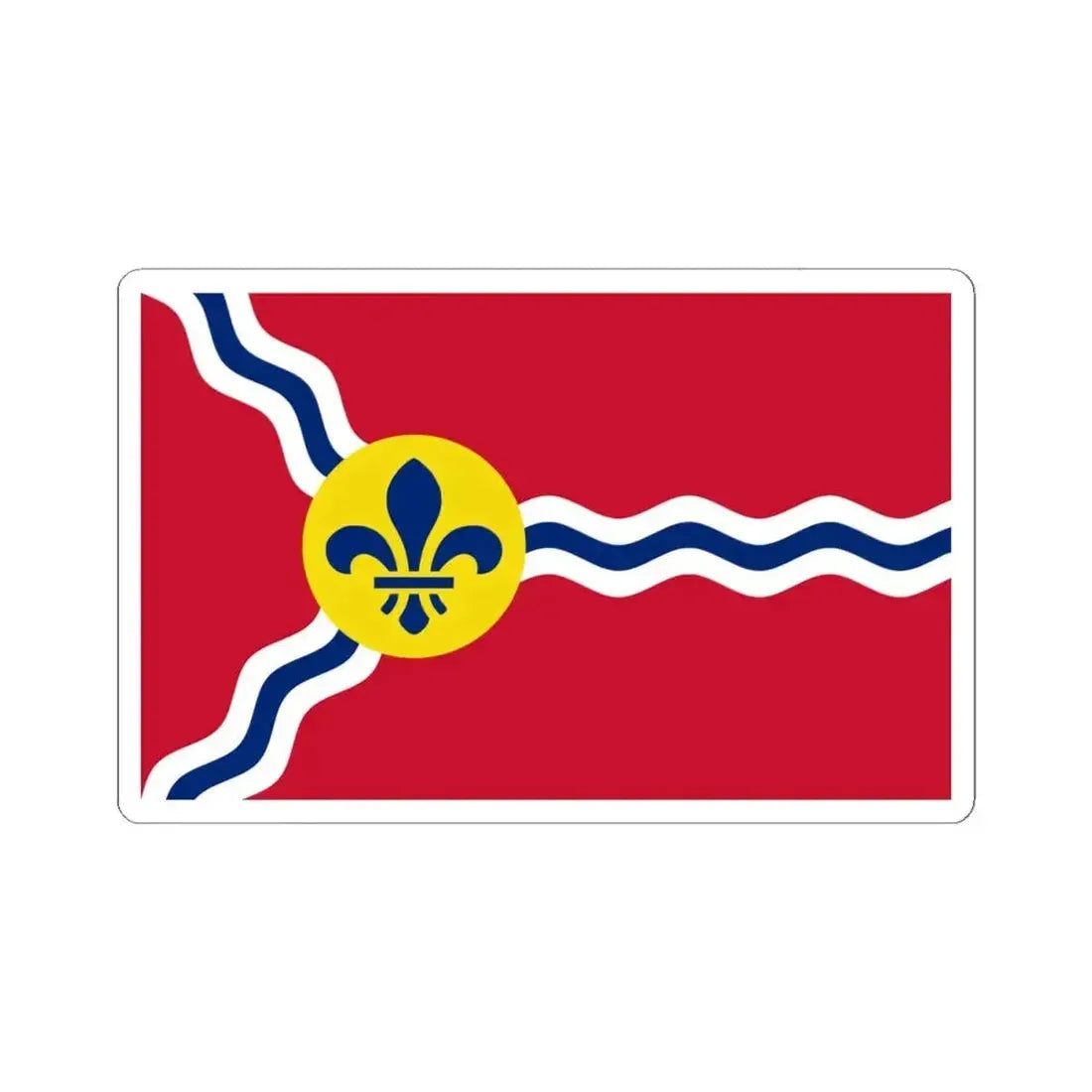Flag of St. Louis Missouri (United States) STICKER Vinyl Kiss-Cut Decal 4 Inch White - The Sticker Space