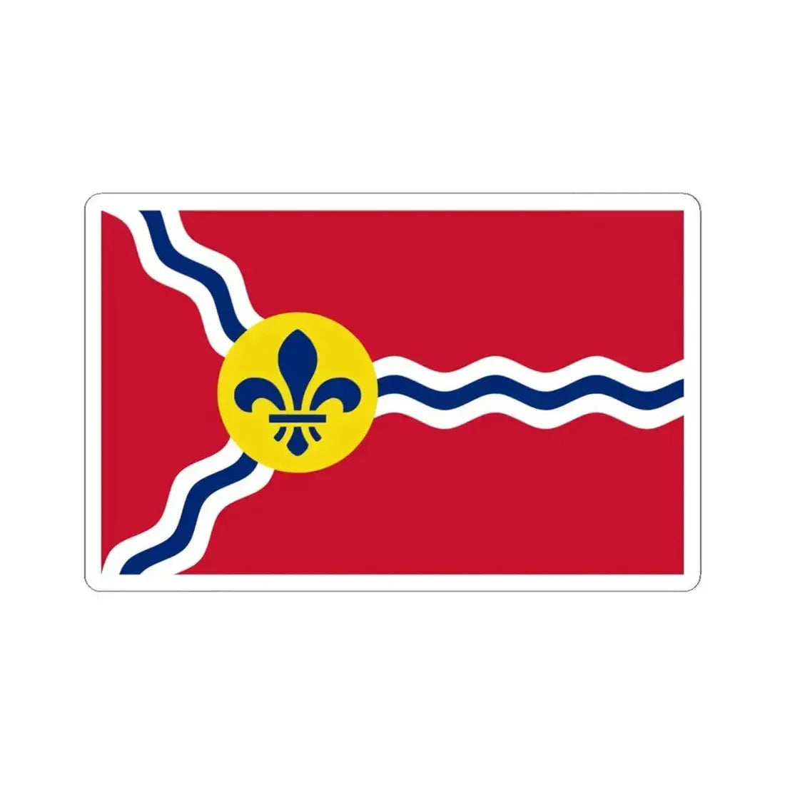Flag of St. Louis Missouri (United States) STICKER Vinyl Kiss-Cut Decal 6 Inch White - The Sticker Space