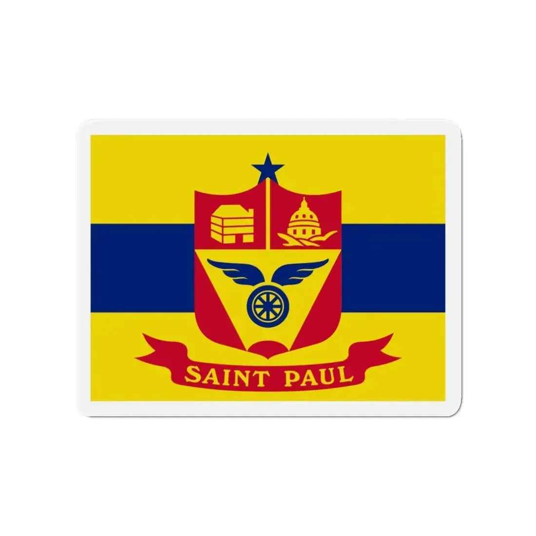 Flag of St. Paul Minnesota - Refrigerator Magnet 3 Inch - The Sticker Space