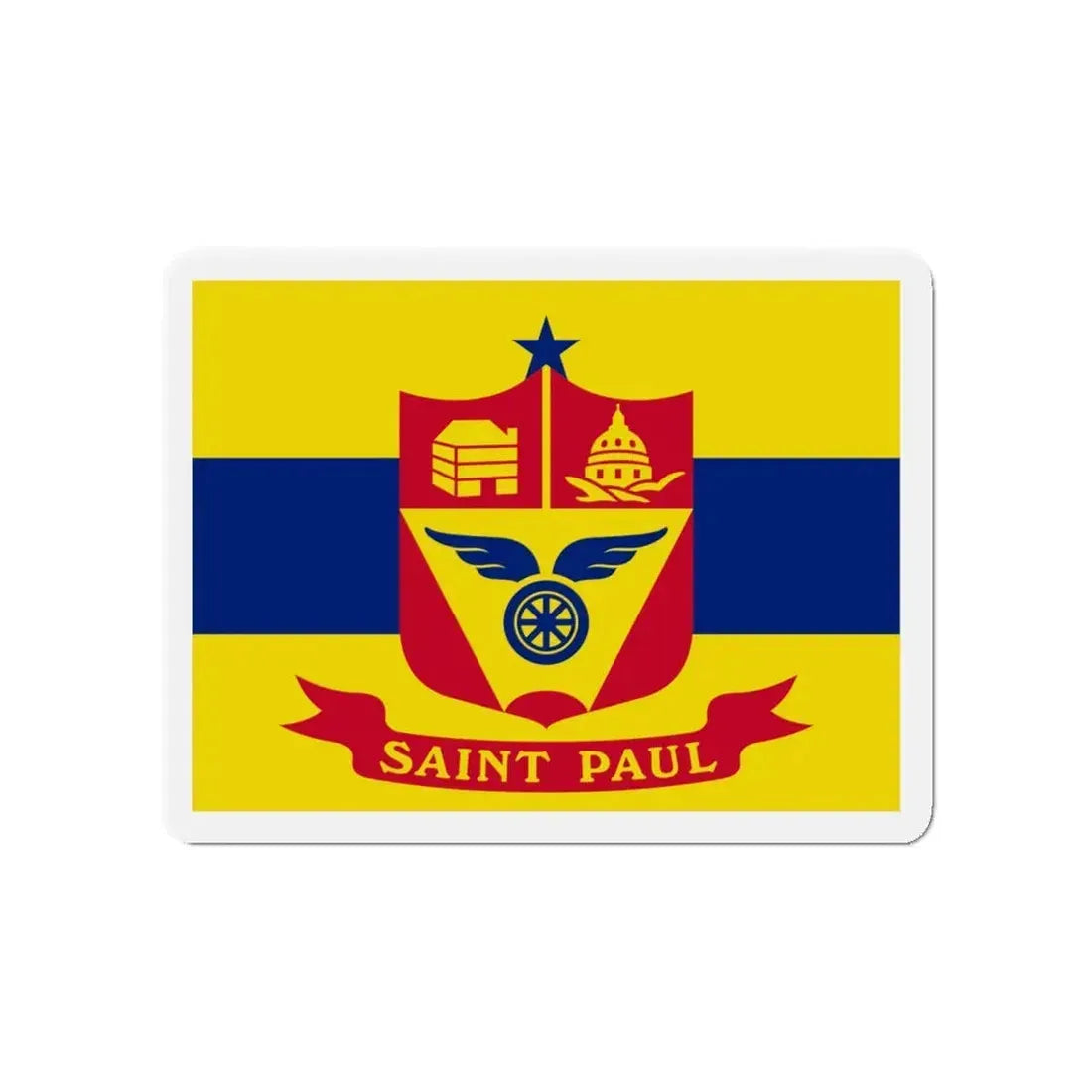 Flag of St. Paul Minnesota - Refrigerator Magnet 4 Inch - The Sticker Space