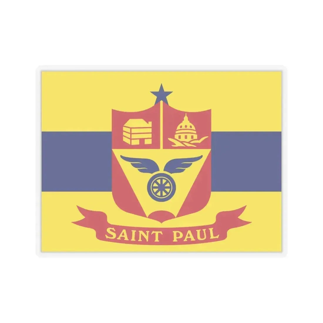 Flag of St. Paul, Minnesota - STICKER Vinyl Kiss-Cut Decal 3 Inch Transparent - The Sticker Space