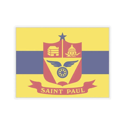Flag of St. Paul, Minnesota - STICKER Vinyl Kiss-Cut Decal 3 Inch Transparent - The Sticker Space