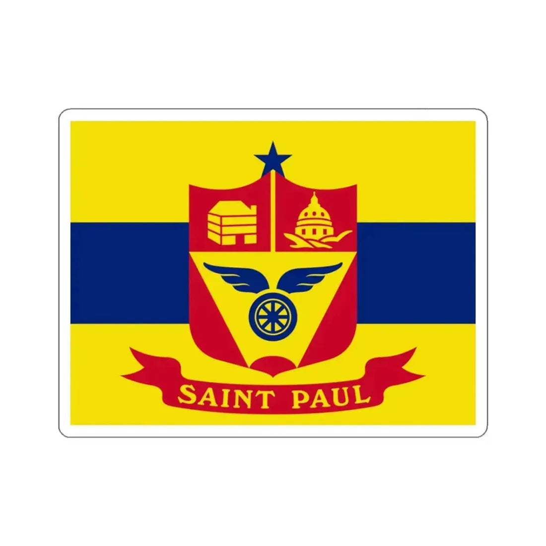 Flag of St. Paul, Minnesota - STICKER Vinyl Kiss-Cut Decal 3 Inch White - The Sticker Space