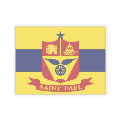 Flag of St. Paul, Minnesota - STICKER Vinyl Kiss-Cut Decal 4 Inch Transparent - The Sticker Space