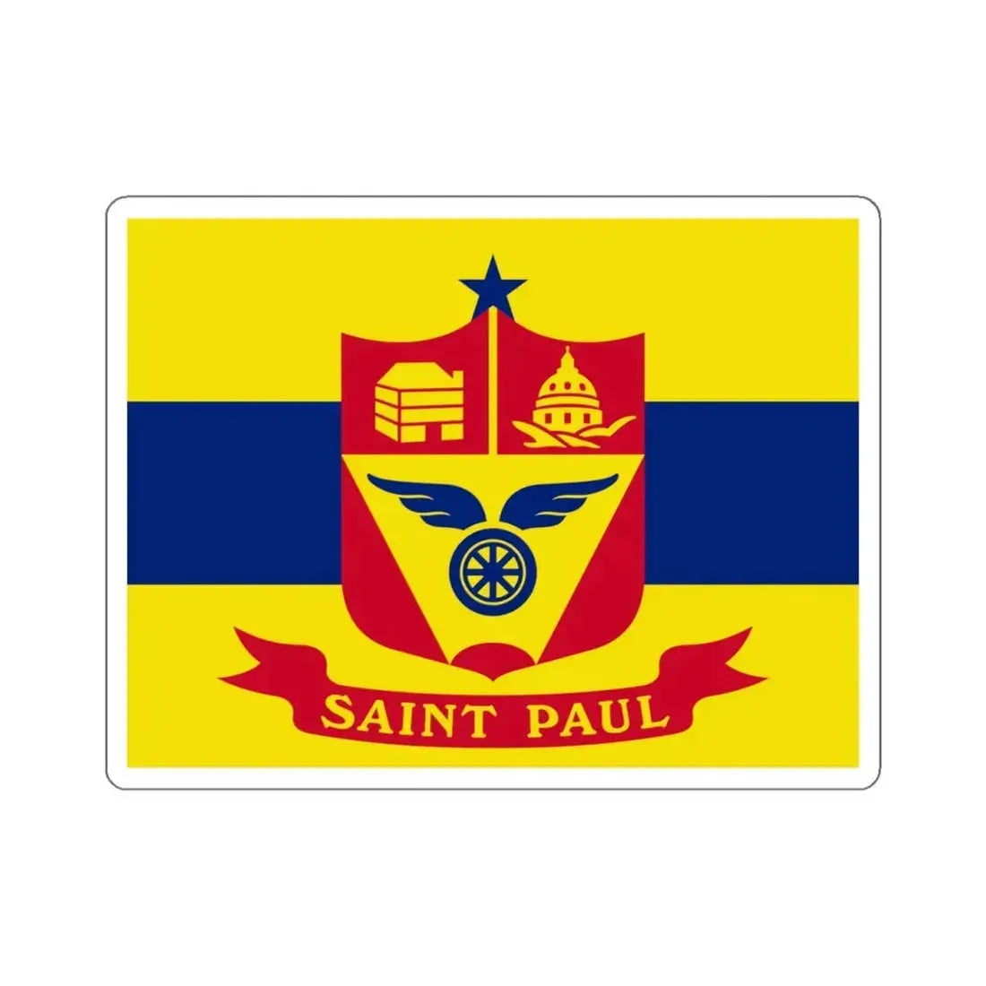 Flag of St. Paul, Minnesota - STICKER Vinyl Kiss-Cut Decal 4 Inch White - The Sticker Space