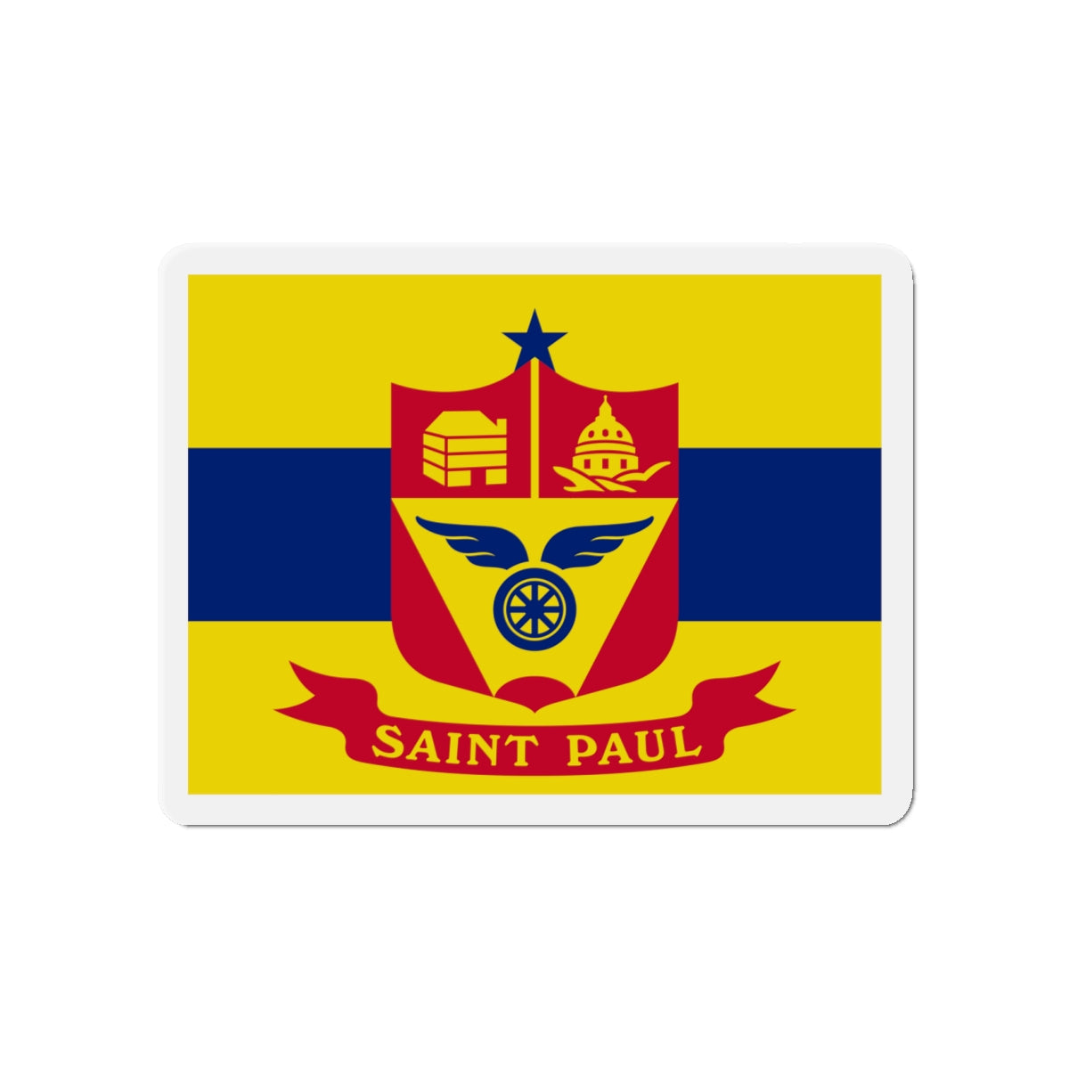 Flag of St. Paul Minnesota - Die-Cut Magnet-4" x 4"-The Sticker Space