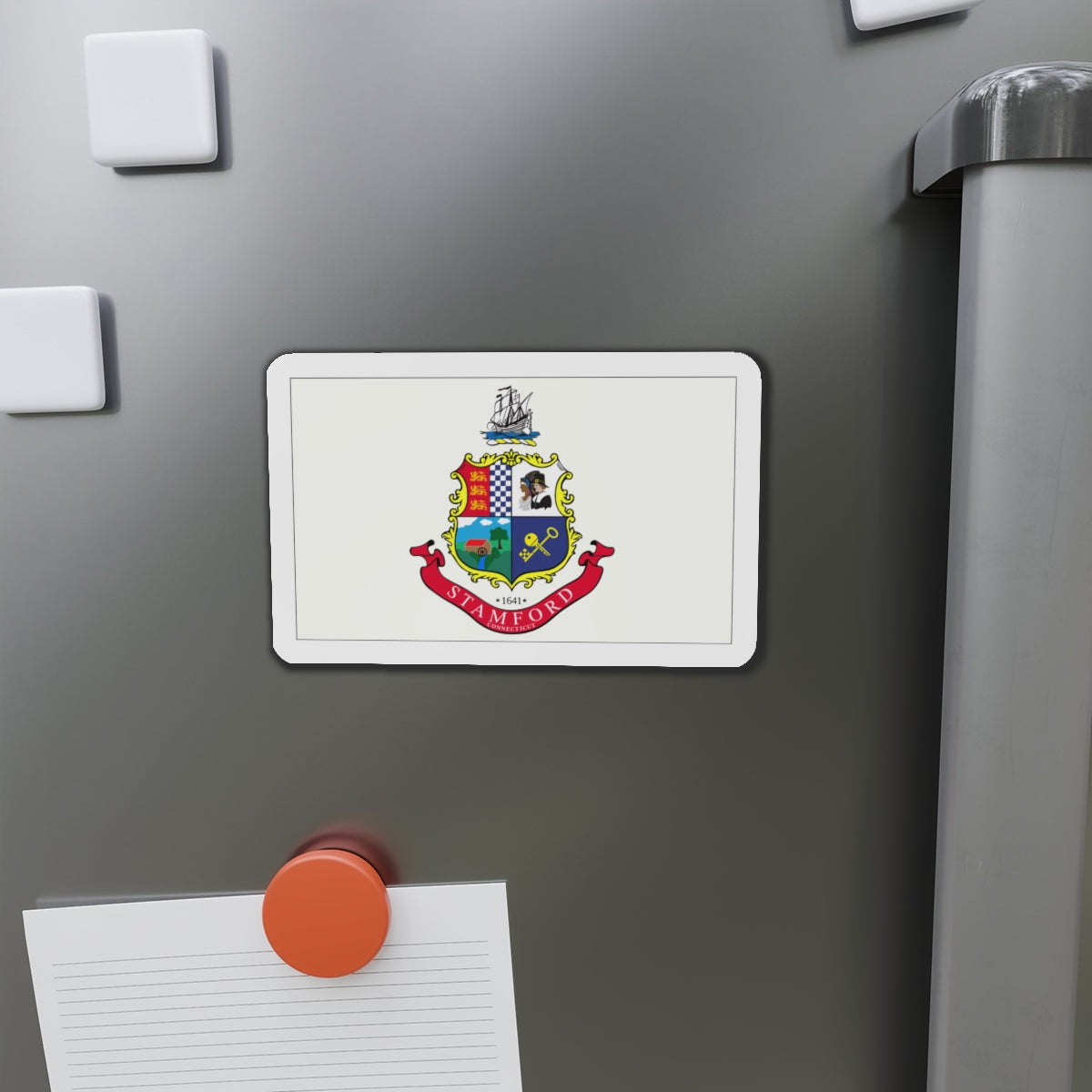 Flag of Stamford Connecticut - Die-Cut Magnet-The Sticker Space