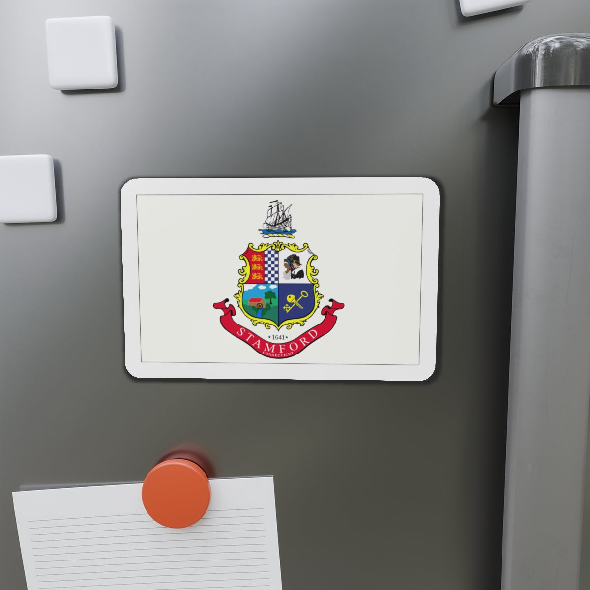 Flag of Stamford Connecticut - Die-Cut Magnet-The Sticker Space