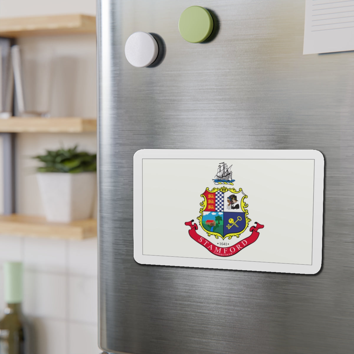 Flag of Stamford Connecticut - Die-Cut Magnet-The Sticker Space