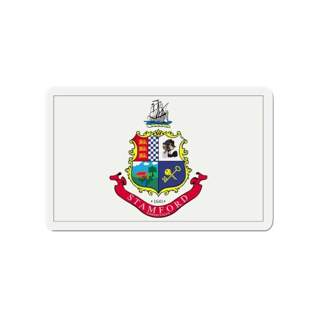 Flag of Stamford Connecticut - Refrigerator Magnet 3 Inch - The Sticker Space