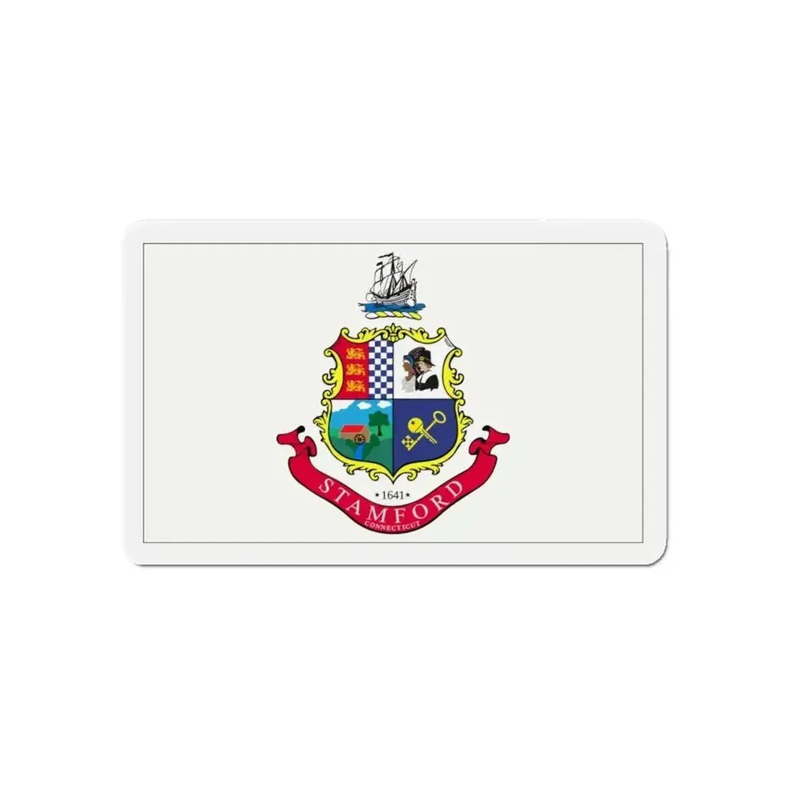 Flag of Stamford Connecticut - Refrigerator Magnet - The Sticker Space