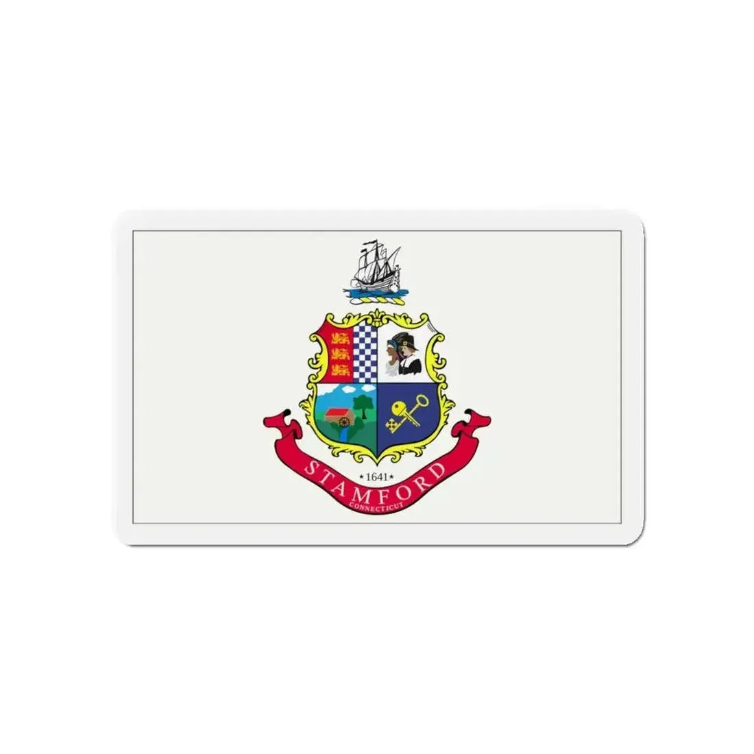 Flag of Stamford Connecticut - Refrigerator Magnet - The Sticker Space
