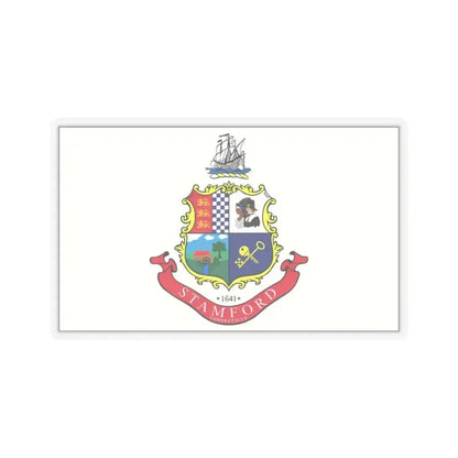 Flag of Stamford, Connecticut - STICKER Vinyl Kiss-Cut Decal 3 Inch Transparent - The Sticker Space