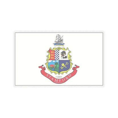 Flag of Stamford, Connecticut - STICKER Vinyl Kiss-Cut Decal 6 Inch Transparent - The Sticker Space