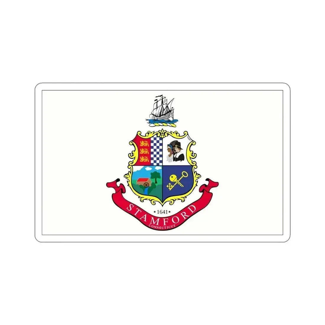 Flag of Stamford Connecticut USA STICKER Vinyl Die-Cut Decal - The Sticker Space