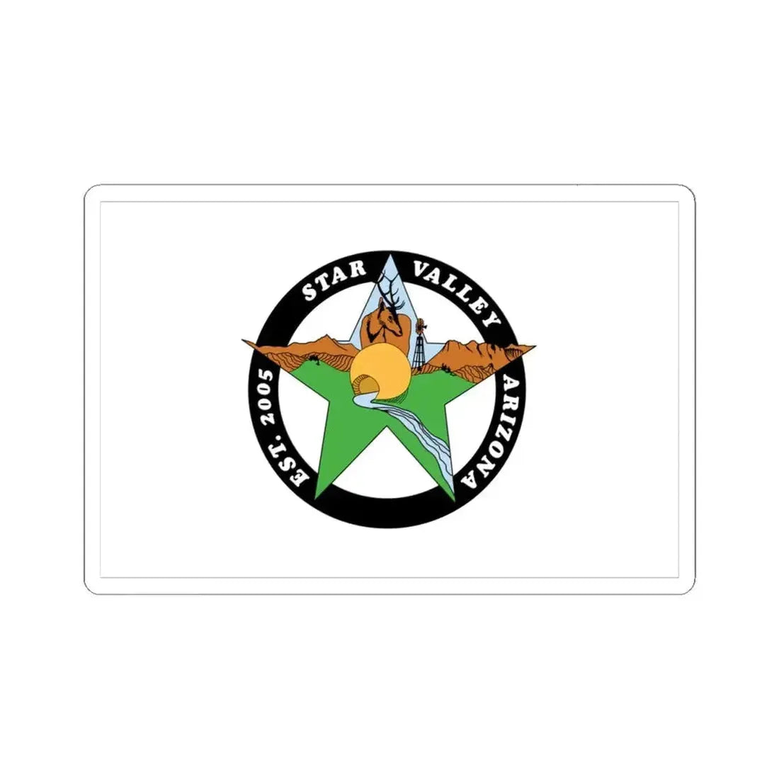 Flag of Star Valley Arizona 2011-2017 (United States) STICKER Vinyl Kiss-Cut Decal 4 Inch White - The Sticker Space