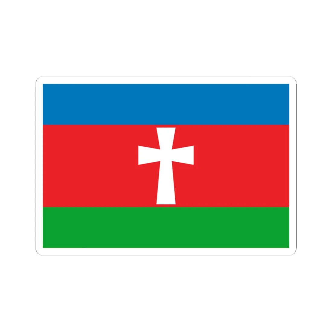 Flag of Stara Syniava raion (Ukraine) STICKER Vinyl Kiss-Cut Decal 3 Inch White - The Sticker Space