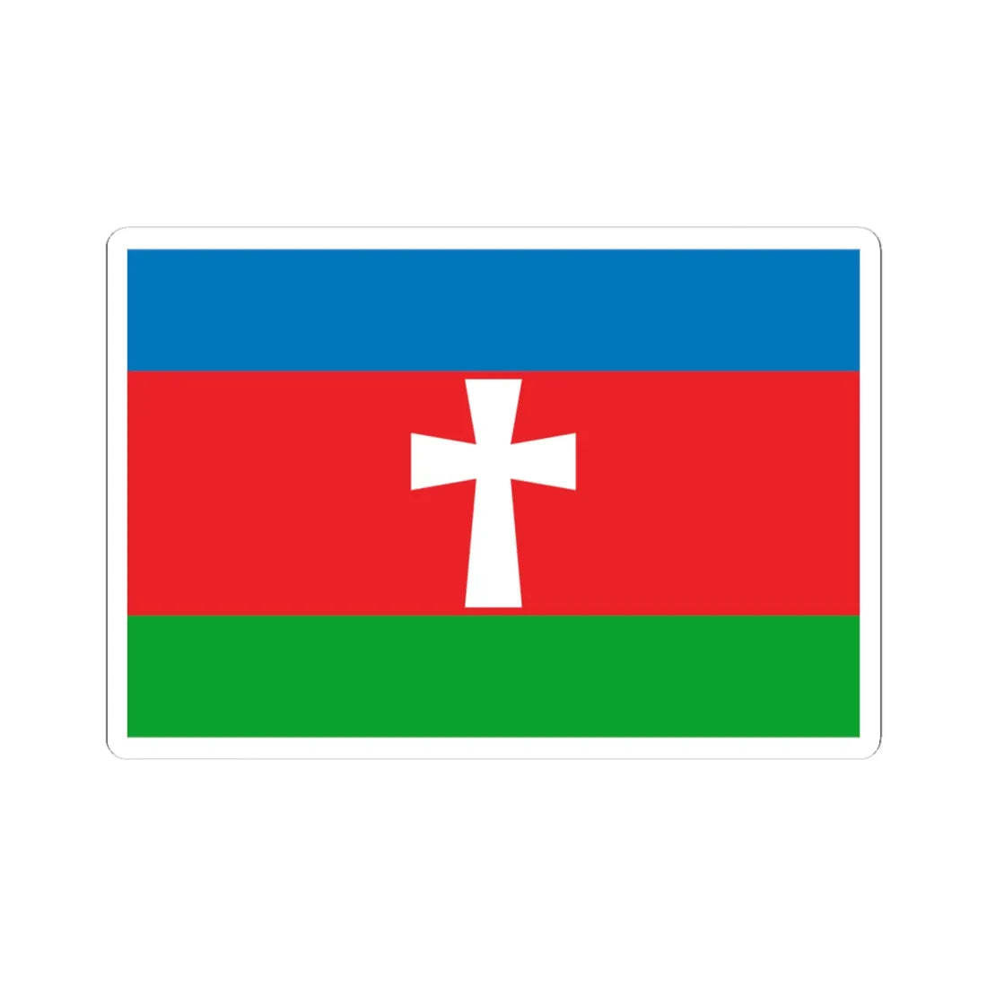 Flag of Stara Syniava raion (Ukraine) STICKER Vinyl Kiss-Cut Decal 4 Inch White - The Sticker Space