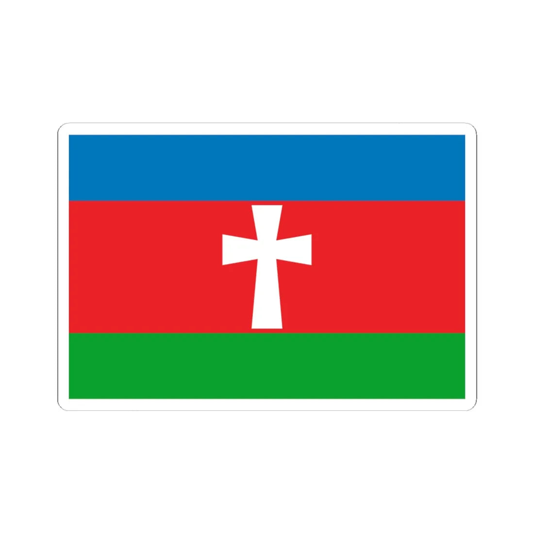 Flag of Stara Syniava raion (Ukraine) STICKER Vinyl Kiss-Cut Decal 6 Inch White - The Sticker Space