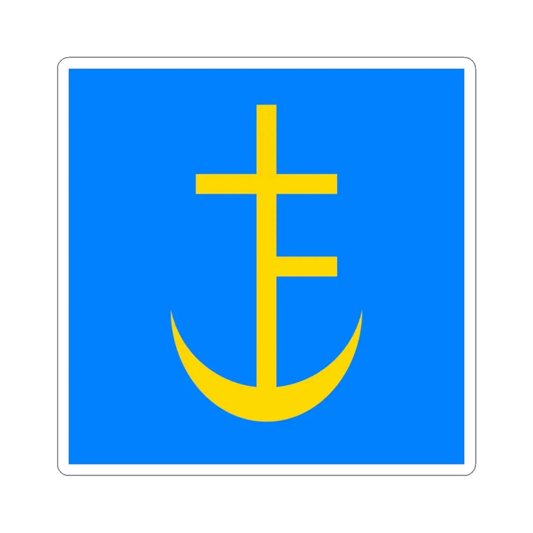 Flag of Staryi Sambir (Ukraine) STICKER Vinyl Kiss-Cut Decal 4 Inch White - The Sticker Space