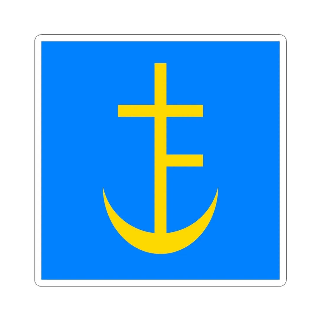 Flag of Staryi Sambir (Ukraine) STICKER Vinyl Kiss-Cut Decal 6 Inch White - The Sticker Space