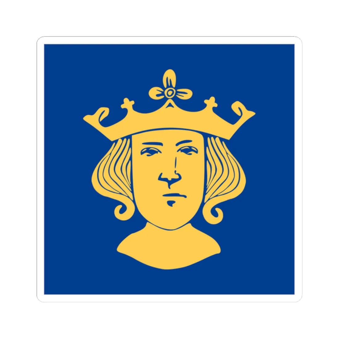 Flag of Stockholm alternative (Sweden) STICKER Vinyl Kiss-Cut Decal 2 Inch White - The Sticker Space