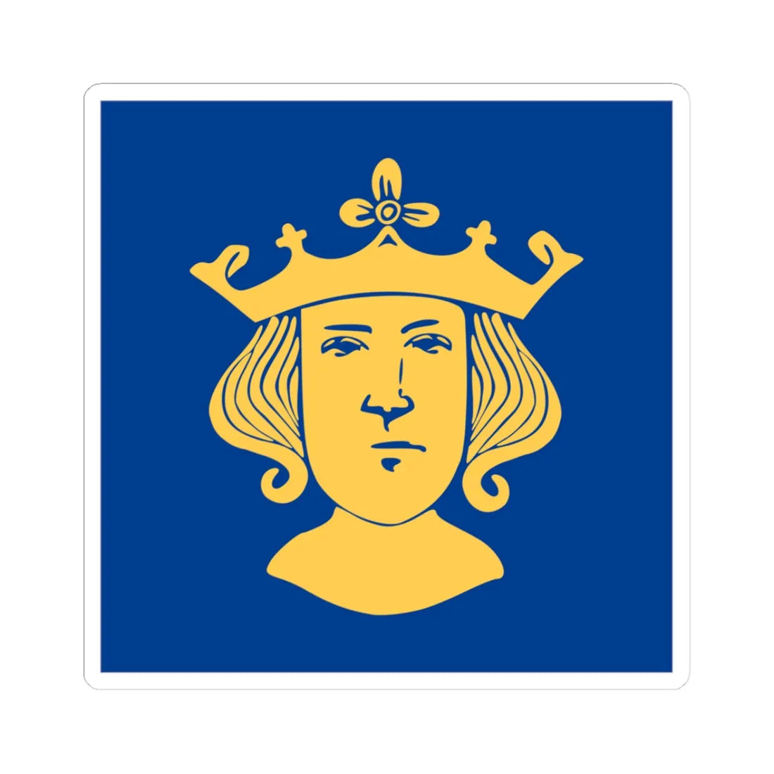 Flag of Stockholm alternative (Sweden) STICKER Vinyl Kiss-Cut Decal 3 Inch White - The Sticker Space