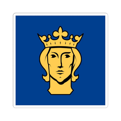Flag of Stockholm (Sweden) STICKER Vinyl Kiss-Cut Decal 6 Inch White - The Sticker Space