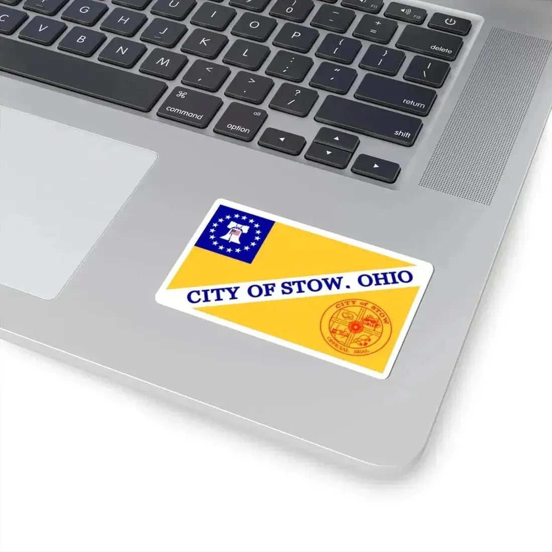 Flag of Stow Ohio (United States) STICKER Vinyl Kiss-Cut Decal - The Sticker Space