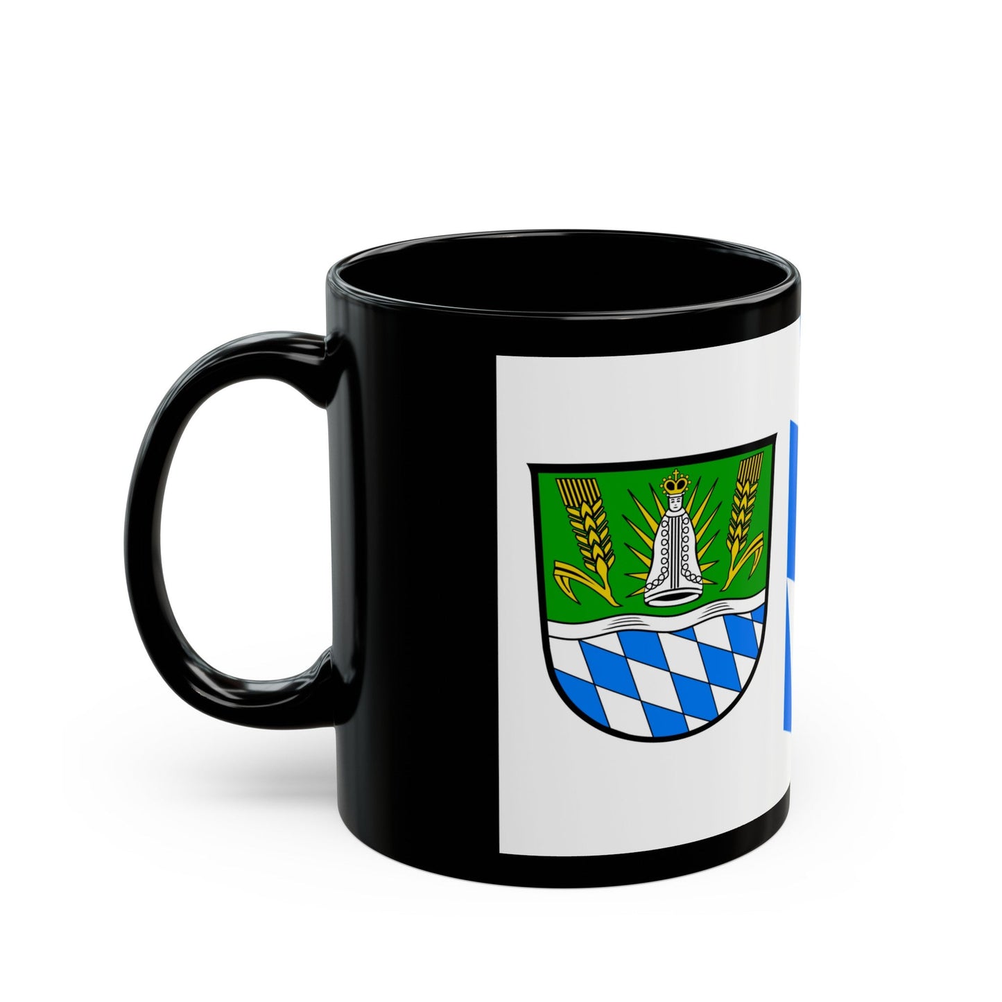 Flag of Straubing Bogen Germany - Black Coffee Mug-The Sticker Space