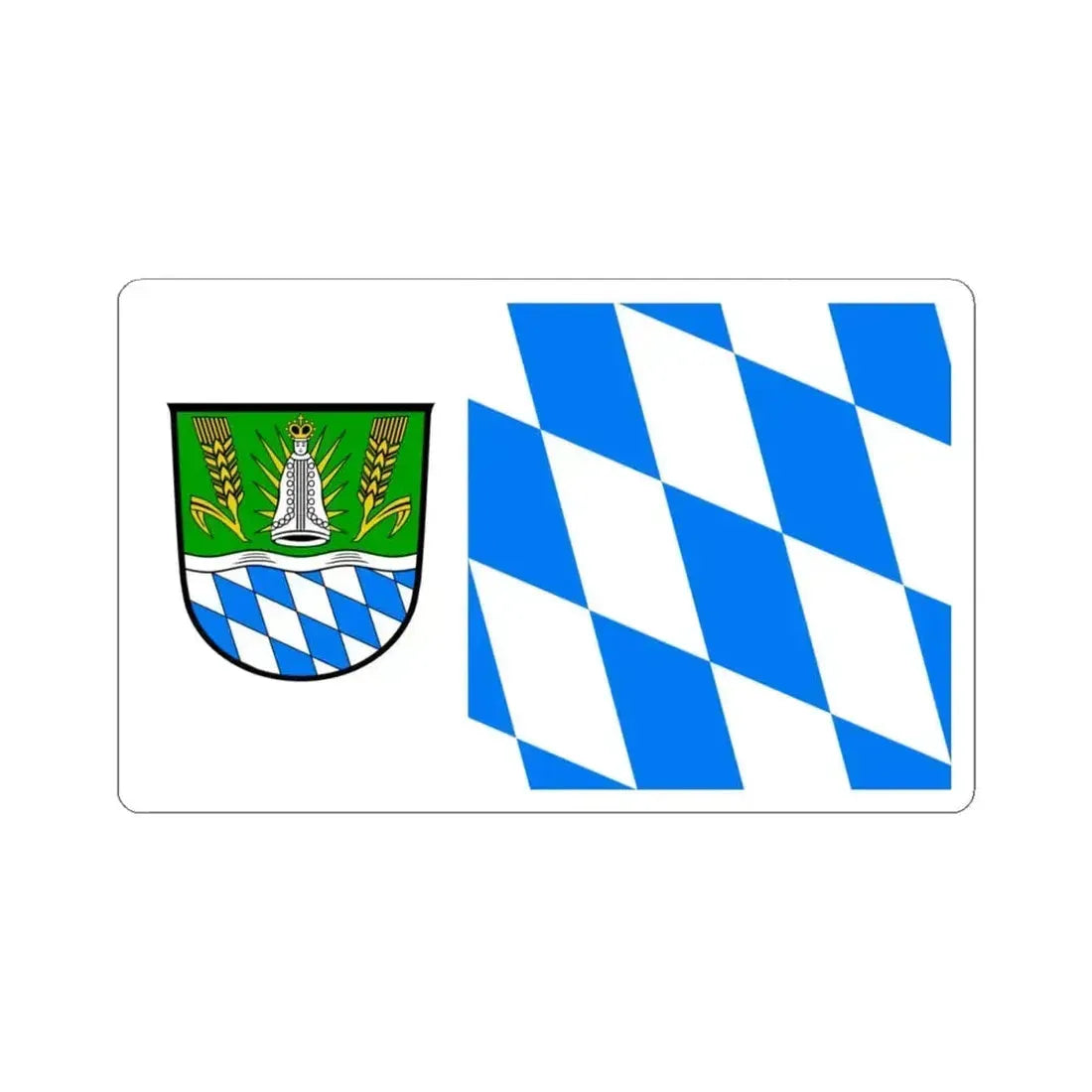 Flag of Straubing Bogen Germany - STICKER Vinyl Kiss-Cut Decal 4 Inch White - The Sticker Space